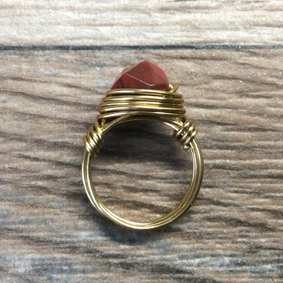 Red Jasper ring - 14k gold filled, Red gemstone ring - Picture 1 of 6